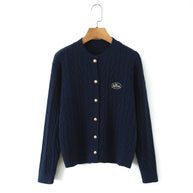 Damen Strickjacke mit elegantem Zopfmuster und Perlenknöpfen WW