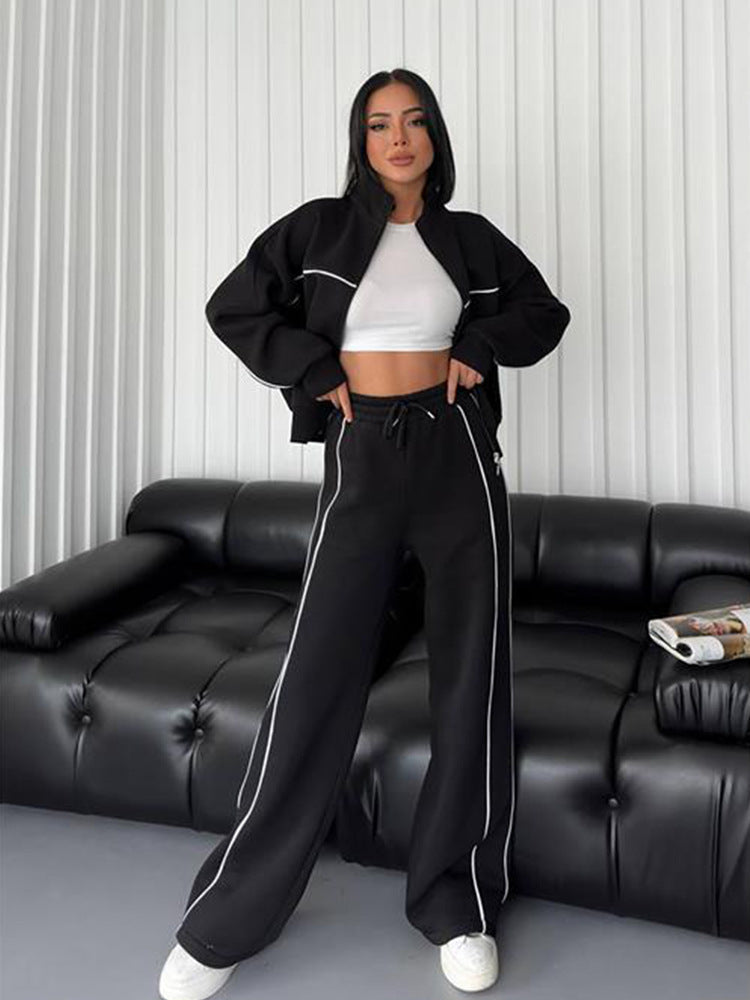 Damen Sportliches Wohlfühl-Set mit hohem Kragen und weitem Schnitt WW