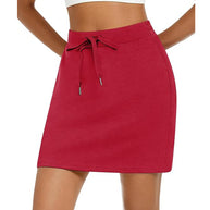 Damen sportlicher Minirock mit verstellbarem Kordelzug und seitlichen Taschen WW