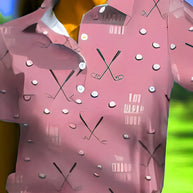 Damen Kurzarm-Hemd mit modischem Golf-Print und komfortablem Schnitt WW