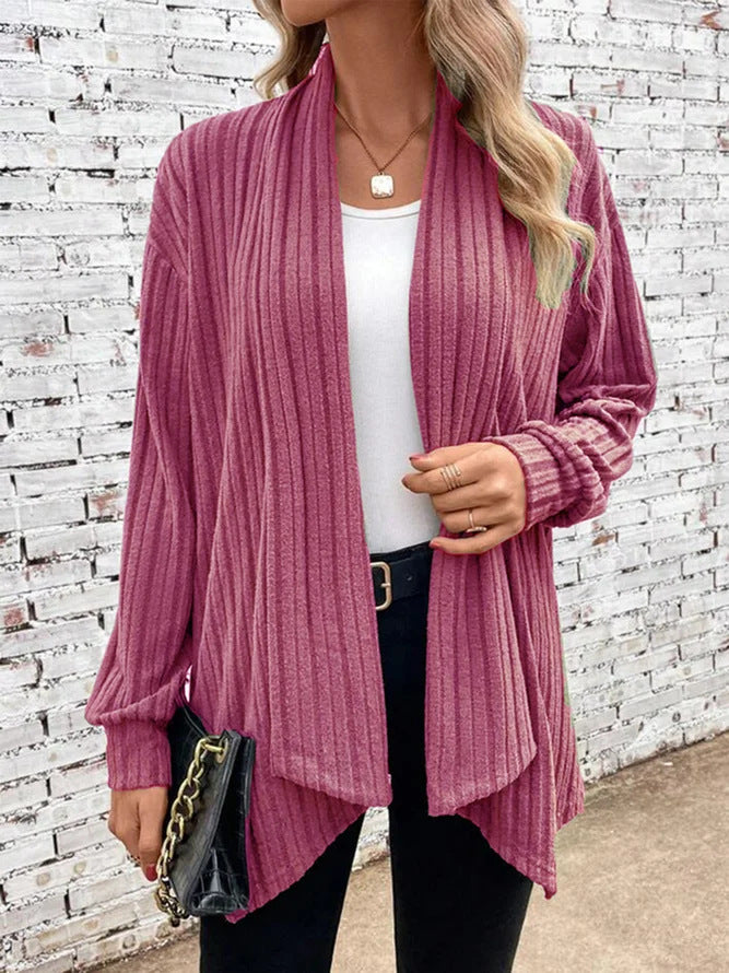 Damen angesagte Strickjacke mit strukturiertem Design und offenem Schnitt WW