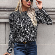 Damen Bluse mit Puffärmeln und modernem Herzmotiv WW