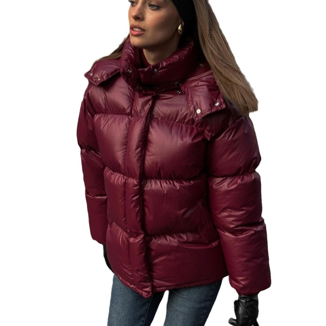 Damen Steppjacke mit voluminösem Schnitt und hohem Kragen WW