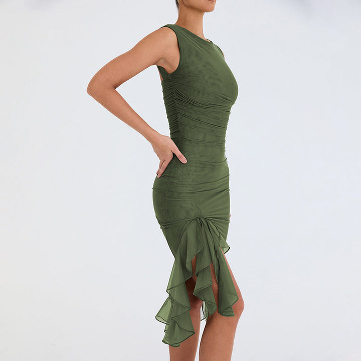 Midi-Rüschenkleid