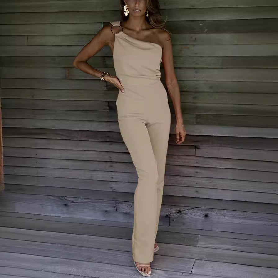 Damen Stylish Jumpsuit mit asymmetrischem Schnitt und eleganten Details WW