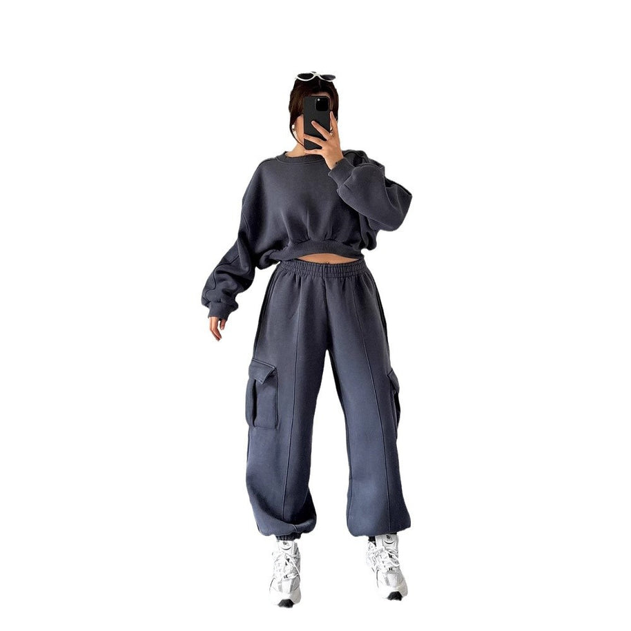 Damen Bequemer Freizeitanzug mit lässigem Schnitt und praktischen Taschen WW