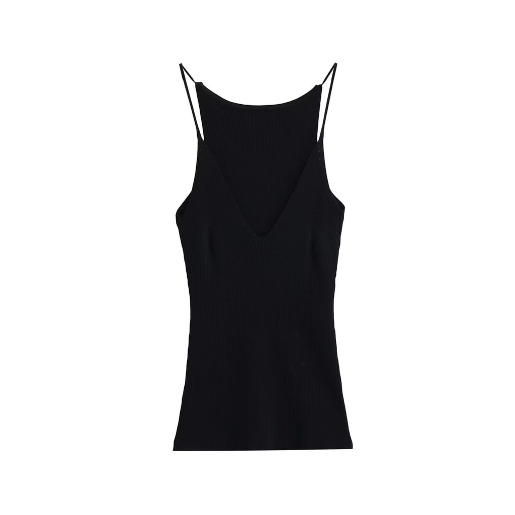 Damen Tops mit feiner Rippstruktur und V-Ausschnitt WW