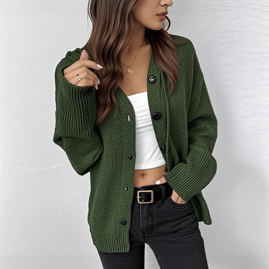 Damen Strickjacke mit attraktiven Struktur-Details und Knopfverschluss WW