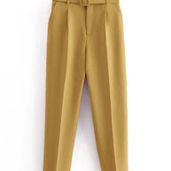 Damen weite Hochbundhose mit schickem Gürtel WW