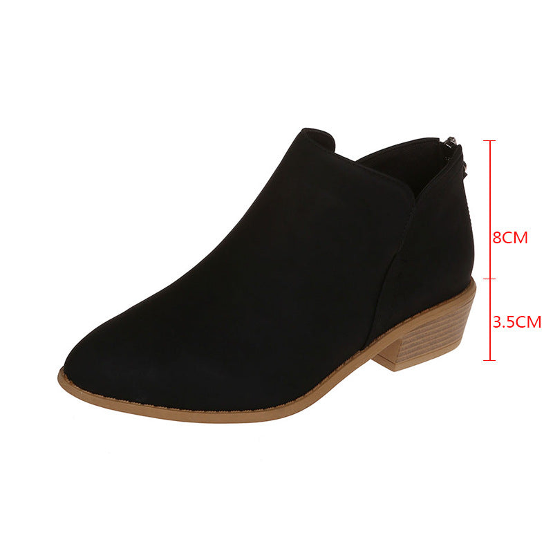 Damen Ankle Boots mit elegantem Reißverschluss und komfortablem Blockabsatz WW