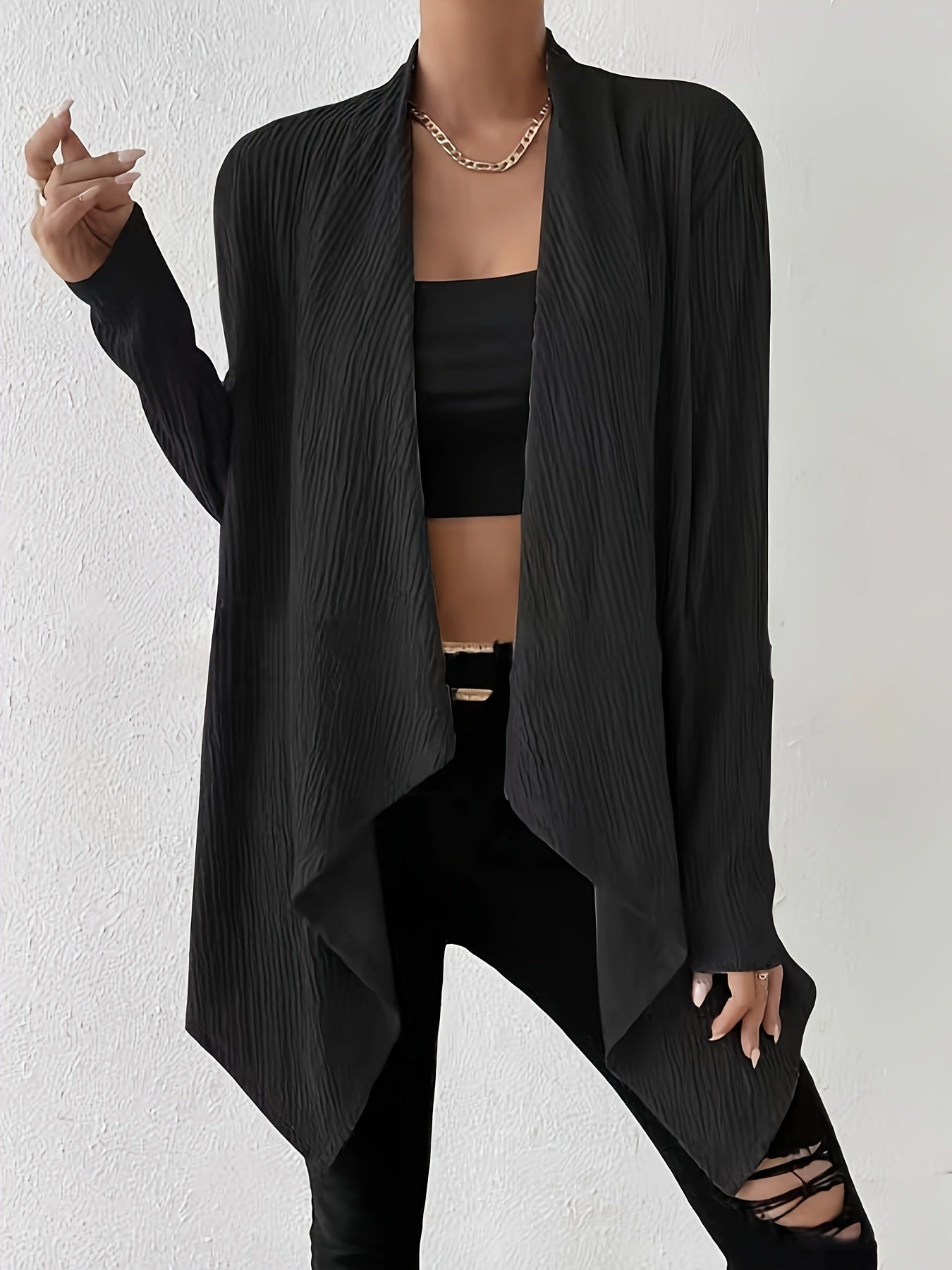 Damen Wickeljacke im lässigen Stil mit strukturiertem Design WW