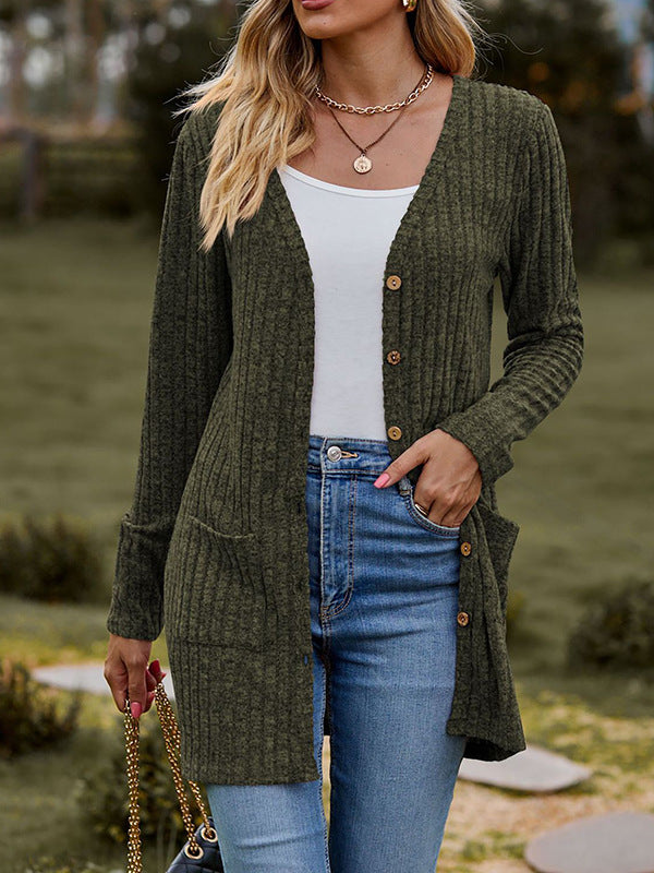 Damen Strickjacke mit strukturiertem Muster und praktischen Taschen WW
