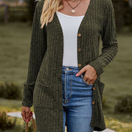 Damen Strickjacke mit strukturiertem Muster und praktischen Taschen WW