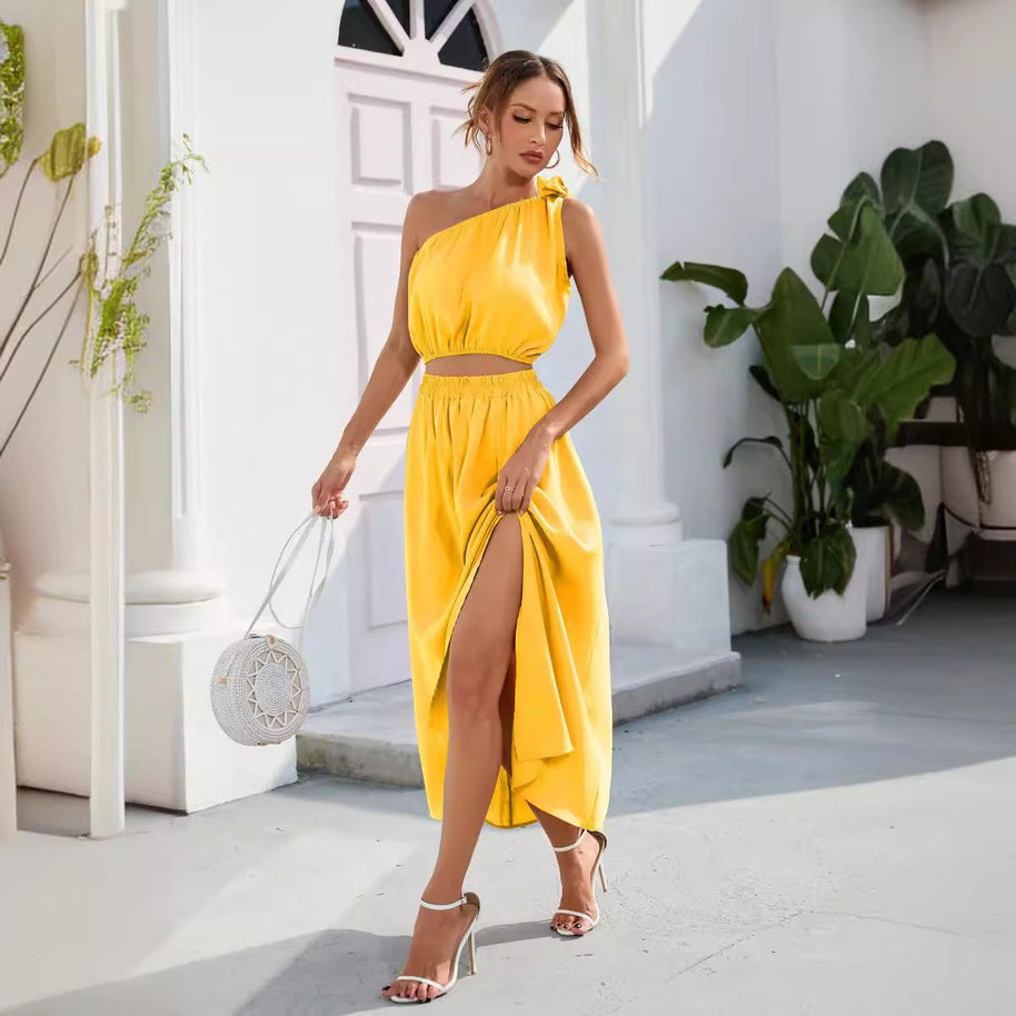 WW | Schickes Split-Hem Maxi-Zwei-Teile-Set