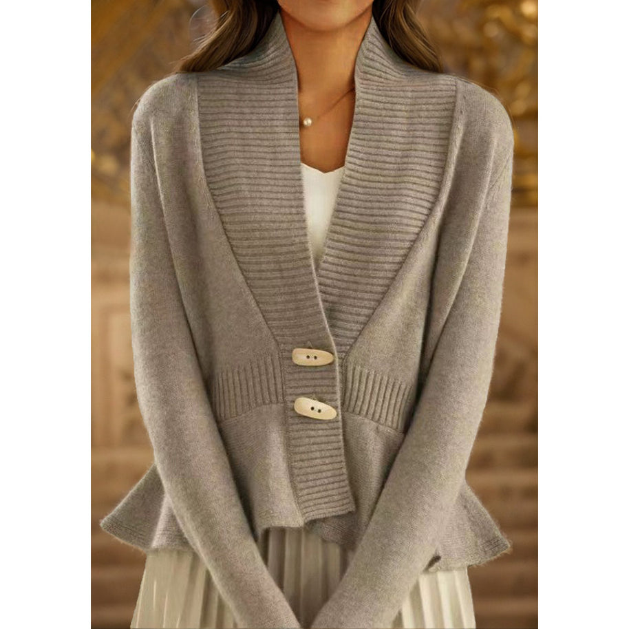 Damen Strickjacke mit asymmetrischem Schnitt und dekorativen Knöpfen WW