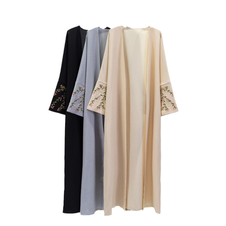 Damen Luxus Kimono Mantel mit feinen Stickdetails WW