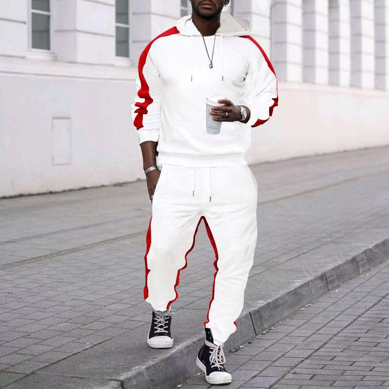 Herren sportlicher Jogginganzug mit kontrastierenden Seitenelementen WW