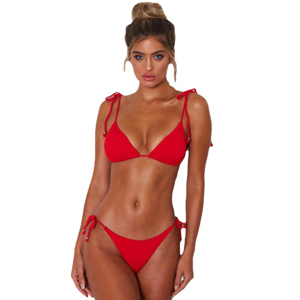 Femme Einstellbares String-Bikini-Set WW
