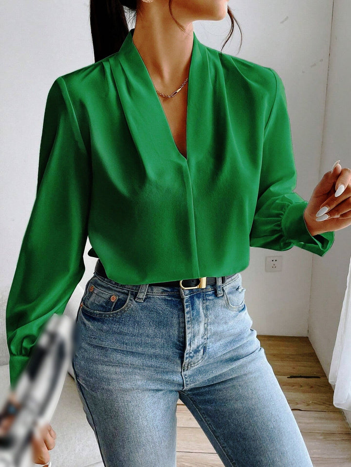 Damen-Blusenshirt mit V-Ausschnitt und vielseitigem Schnitt