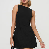 Damen schickes A-Linien-Kleid mit elegantem U-Ausschnitt WW