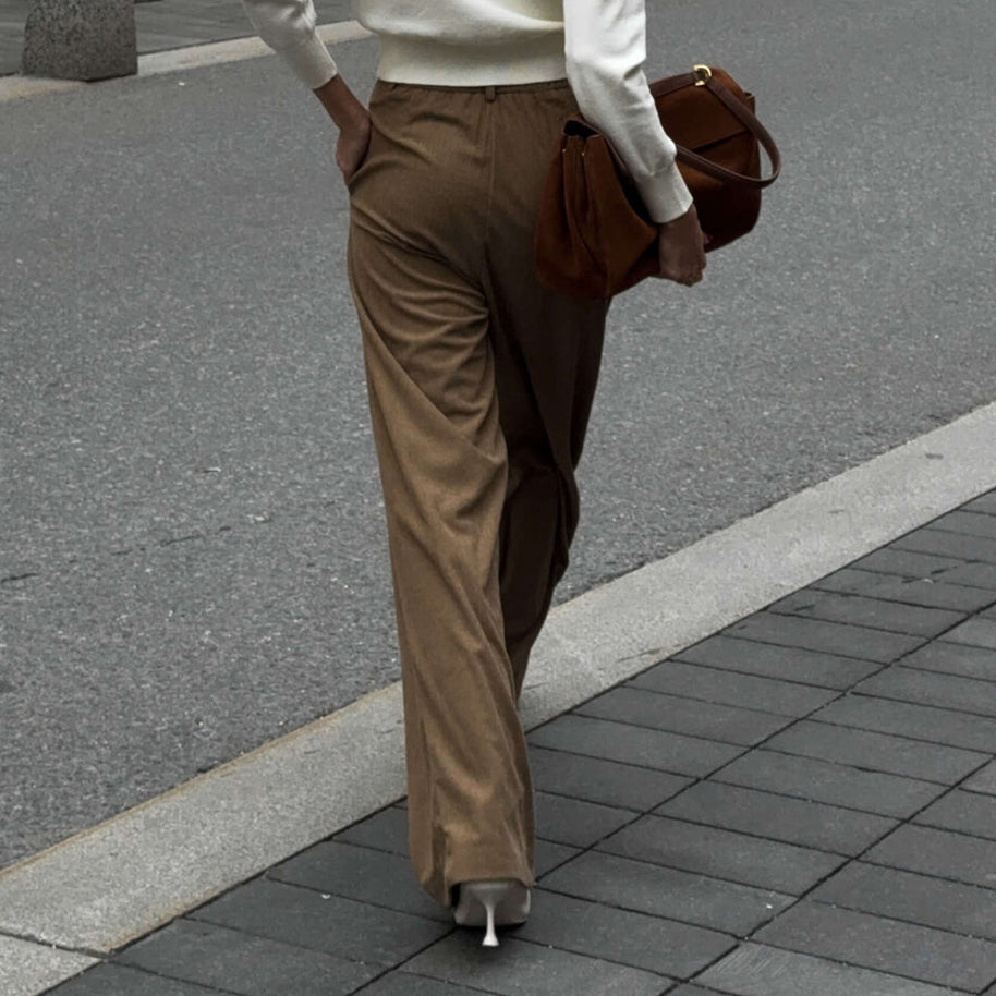 Damen Weite Cordhose mit Falten WW
