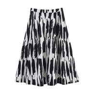 Damen A-Linie Midi-Rock mit stylischem abstraktem Druck WW