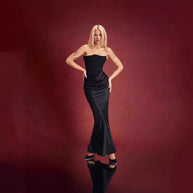 Damen elegantes, figurbetontes Abendkleid mit raffiniertem Taillendetail WW