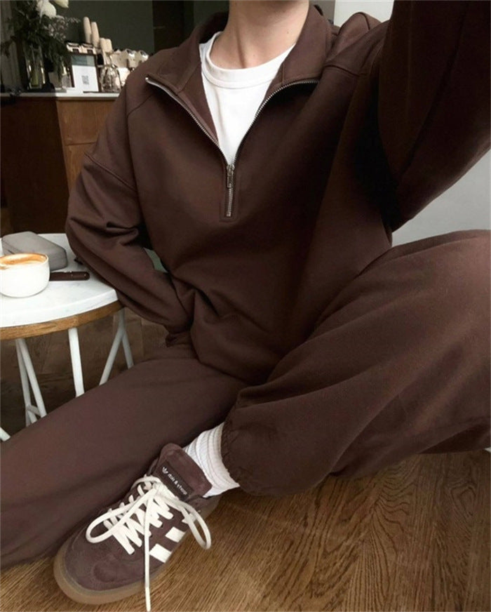 Damen Sportlicher Half-Zip Sweatpullover mit lockerem Schnitt und hochwertigen Materialien WW