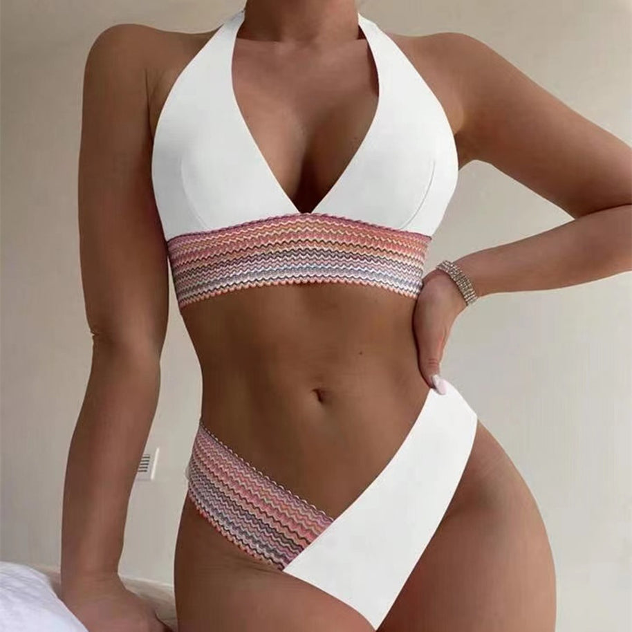 WW | Damen Bikini-Set mit modernem Criss-Cross-Design und hohem Beinausschnitt