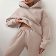 Damen Sportliches Loungewear-Set mit oversized Hoodie und bequemen Jogginghosen WW