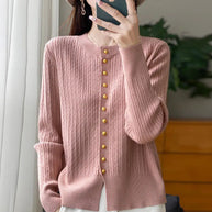 Damen Strickjacke mit goldenen Knöpfen WW