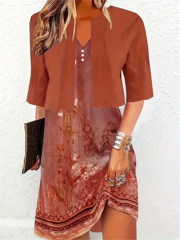 W&W Mode | Elegantes Langrock Zwei-Teile Kleid