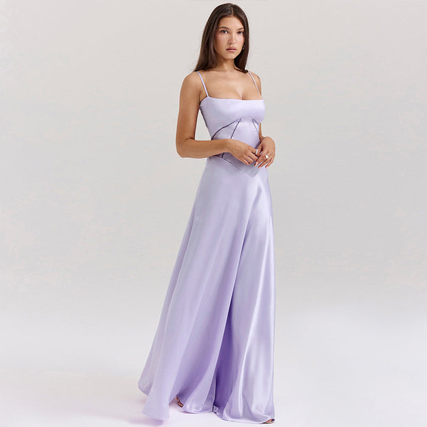 Damen Abendkleid mit figurbetontem Schnitt und elegantem Satin-Finish WW