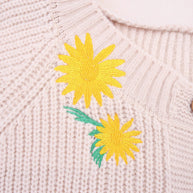 Damen Strickjacke mit Blumenstickerei WW