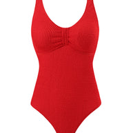 Damen Einteiler Badeanzug mit schickem strukturierte Oberfläche und formendem Effekt WW