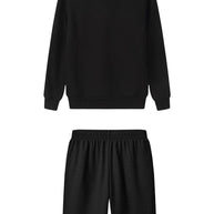 Damen Sportliches Sweatshirt- und Shorts-Set mit auffälligem Druck WW