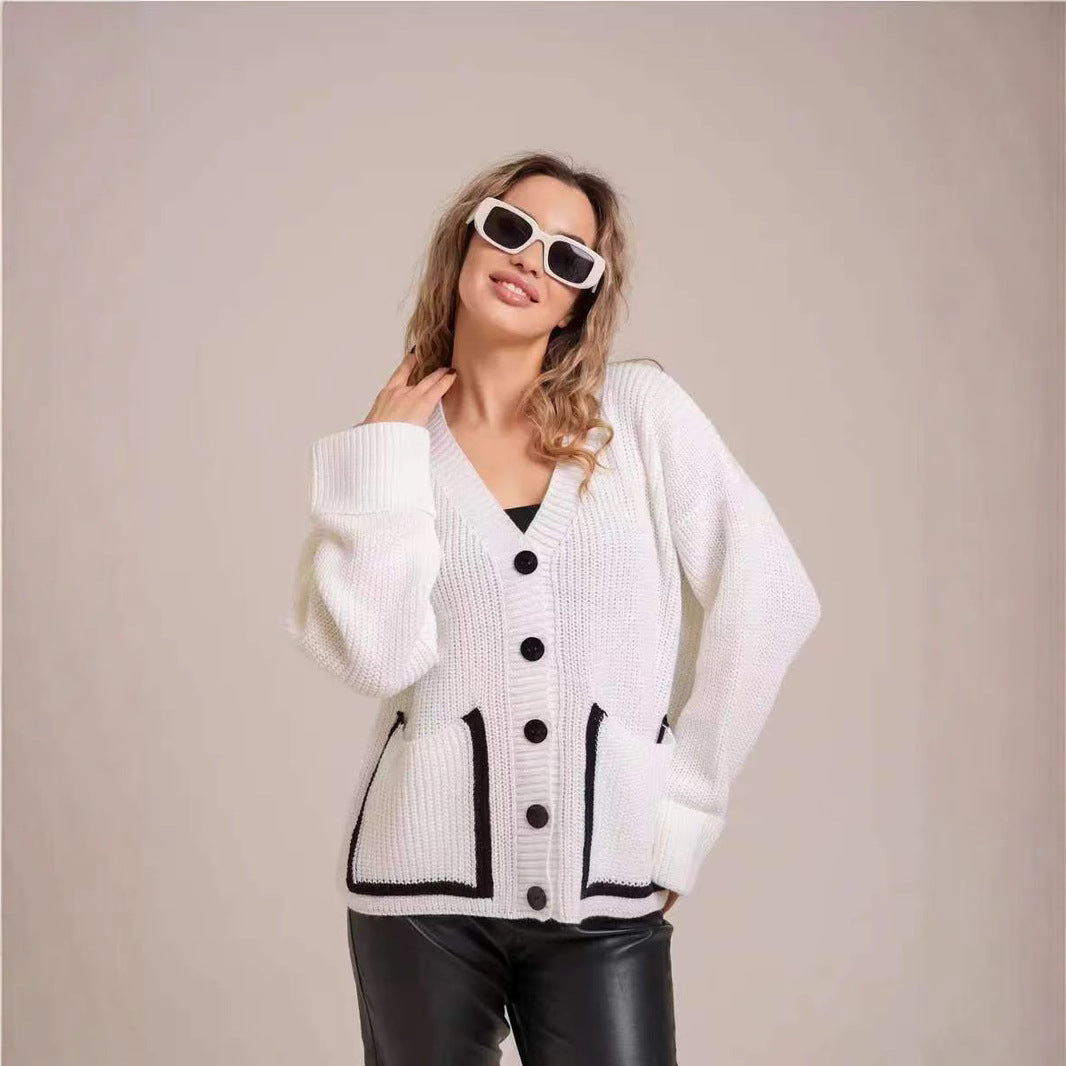 Damen Strickjacke mit großen Taschen WW