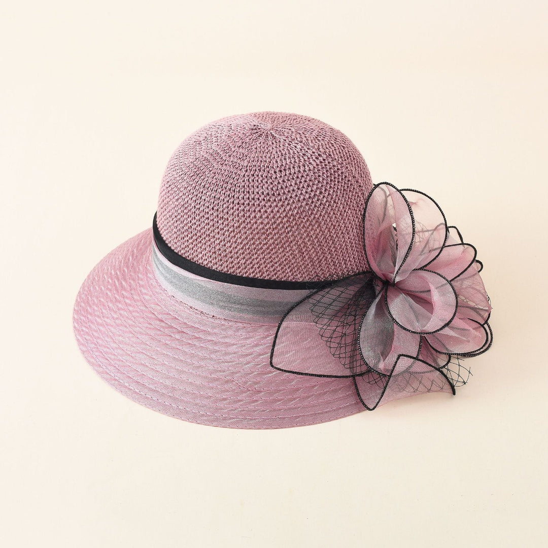 Damen eleganter Sonnenhut mit feiner Schleifenverzierung und breiter Krempe W&W Mode