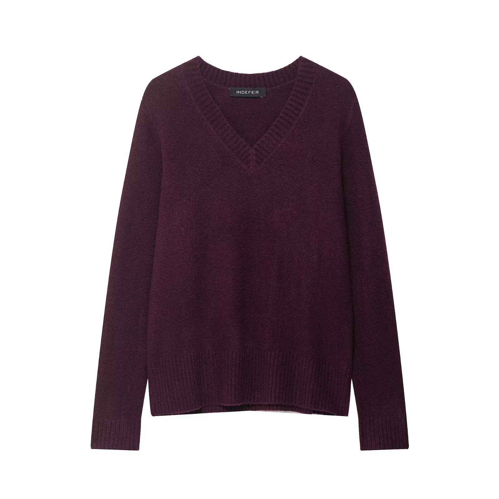 Damen Pullover mit V-Ausschnitt und weichem Material WW