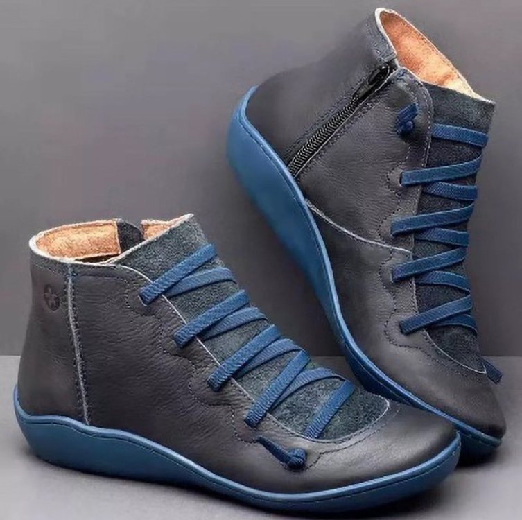 Damen modische High-Top Sneakers mit einzigartigem Schnür- und Reißverschluss-Design W&W Mode