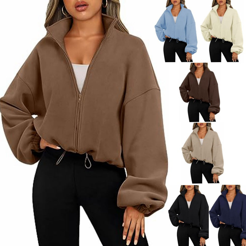 Damen Übergangsjacke mit hohem Kragen und lockerer Passform WW
