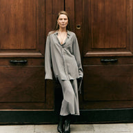 Damen stilvolles Oversized-Hemd und Palazzo-Hose-Set WW