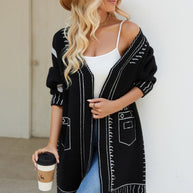 Damen Strickjacke mit einzigartigem Muster und lässigem Schnitt WW