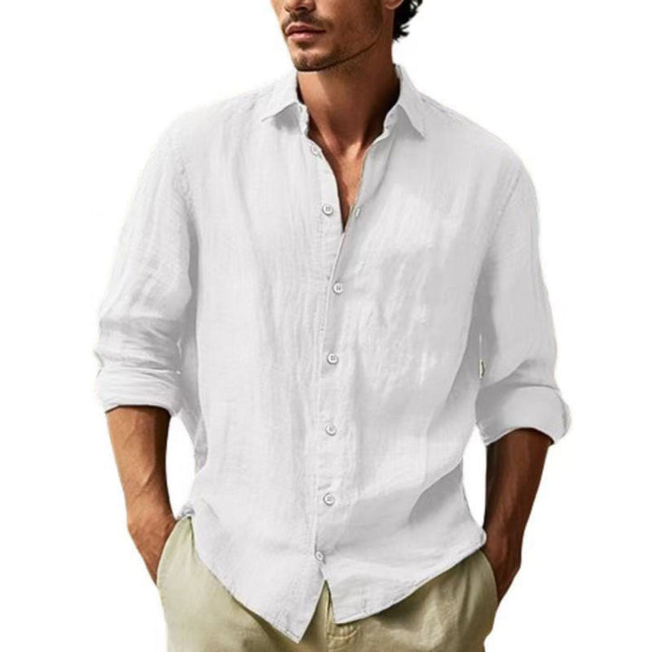 Herren Elegantes Leinenhemd mit modernem Schnitt und lässigem Look W&W Mode