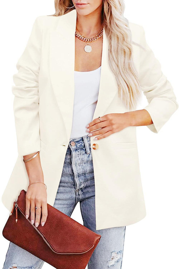 Damen Eleganter Freizeitblazer mit lässigem Schnitt und zwei Taschen WW