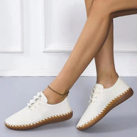 Damen bequeme Schnürschuhe aus hochwertigem Leder mit ergonomischer Sohle WW
