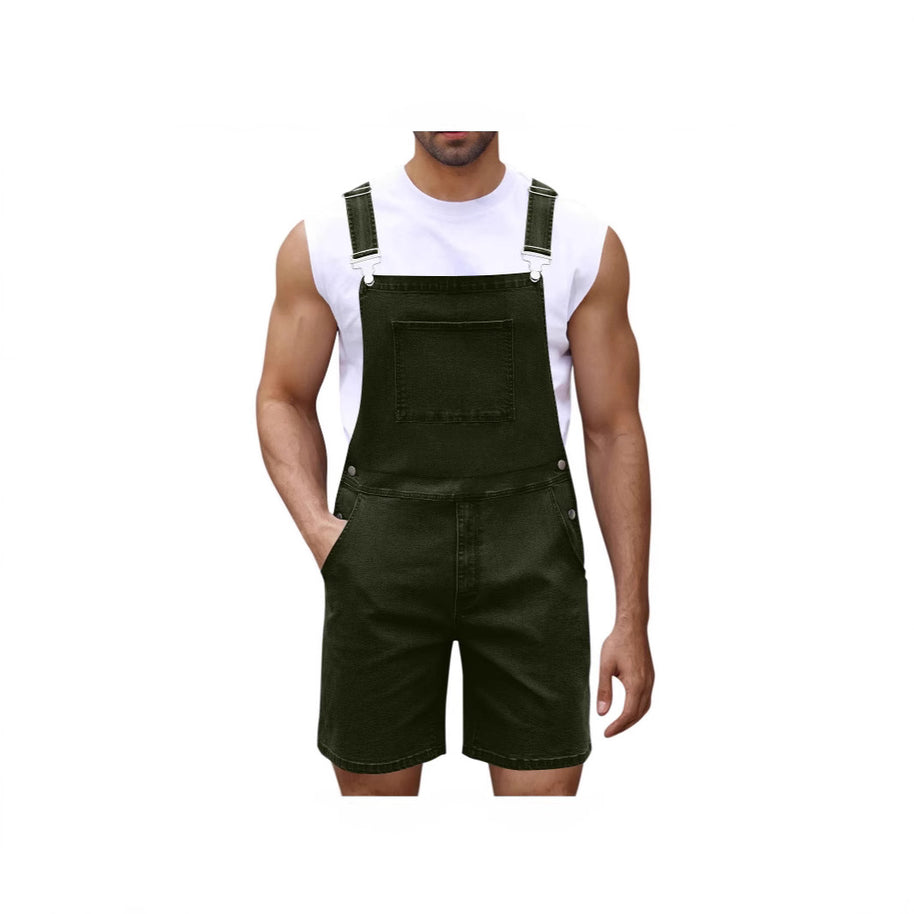 Herren Lässige Denim-Latzhose WW