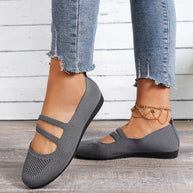 WW | Flache Slipper Mit Riemen Über Dem Spann Und Flacher Sohle Für Damen