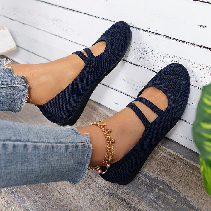 W&W Mode | Flache Slipper Mit Riemen Über Dem Spann Und Flacher Sohle Für Damen