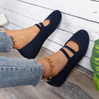 WW | Flache Slipper Mit Riemen Über Dem Spann Und Flacher Sohle Für Damen